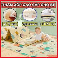 Thảm Xốp Gấp Gọn XPE Trải Sàn 1m8*2m-Chiếu Xốp Gấp Gọn Cho Bé  2 Mặt Phủ Silicone Chống Thấm, Chống Trơn Trượt