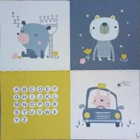 Thảm xốp ghép hoạt hình, trái cây, bộ 4 tấm kt 60x60 thảm trải sàn chống trượt, cho bé thoải mái vui đùa.