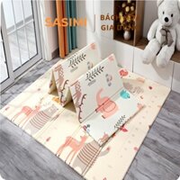Thảm Xốp Lót Sàn XPE cho bé chơi 1m8 2m gấp gọn, thảm trải sàn nhà tấm dày 2 mặt vân gỗ chống trơn trượt SASIMI