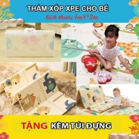 Thảm xốp XPE cho bé gấp gọn, nệm êm, thảm sàn, chống nước dễ lau chùi, làm sạch an toàn - KT: 1m8 x 2m x 0.6