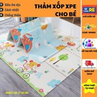 Thảm xốp XPE gấp gọn lót sàn 2 mặt cho bé tập bò chống ngã chống thấm