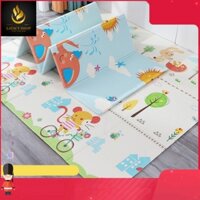 Thảm Xốp XPE Hàn Quốc Gấp Gọn Cho Bé 2 Mặt Phủ Silicone Chống Thấm Siêu Êm