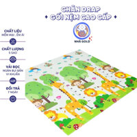 Thảm Xốp Xpe Phủ Silicon Hàn Quốc 1,75 X 1,9m Cho Bé Nằm Chơi Loại 1 Siêu Dày 2 Mặt