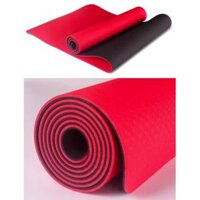 Thảm yoga 6mm 2 lớp TPE Cao cấp kèm túi lưới Đủ màu-Đảm bảo hàng đúc không tách lớp - ĐỏTúi