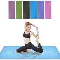 Thảm Yoga Tập Gym Định Tuyến 2 lớp 6 - 8mm cao cấp, gấp gọn, du lịch tiện lợi (giao màu ngẫu nhiên)