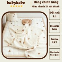 Thảm/chiếu điều hòa Chezbebe cho bé, thảm Hàn Quốc trải sàn, giường, lót cũi, gấp gọn, kích thước 60x120cm