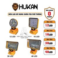Thân bóng đèn pin LED HUKAN bóng siêu sáng tích hợp 2 cổng sạc usb chân pin phổ thông