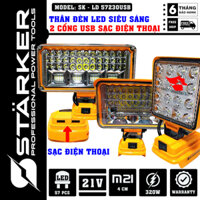 Thân Đèn led Starker dùng pin, 2 cổng usb 5v 10w sạc điện thoại, dùng pin chân phổ thông M21 4 cm