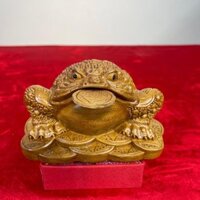 [Thản Đồ Gỗ] Cụ Cóc Thiềm Thừ Gỗ Bách Xanh Chạm Khắc Tinh Sảo.