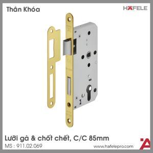 Thân khóa lưỡi gà chốt chết màu đồng bóng PVD Hafele 911.02.069