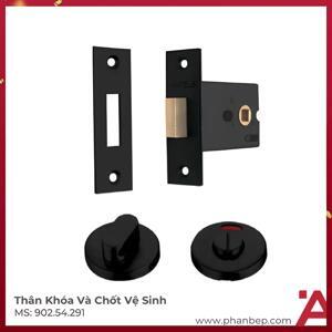 Thân khóa và chốt vệ sinh đen mờ Hafele 902.54.291