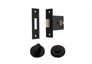 Thân khóa và chốt vệ sinh đen mờ Hafele 902.54.291