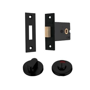 Thân khóa và chốt vệ sinh đen mờ Hafele 902.54.291