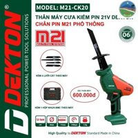 Thân Máy Cưa Kiếm pi.m Dekton 21v M21-CK20 Có Vali Nhựa Đựng Máy Tặng Kèm 4 Lưỡi cưa đực linh