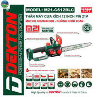 Thân Máy Cưa Xích 8inch DEKTON M21-CS12BLC, Công nghệ Brushless Dùng chung pin Makita DL Chinh hãng