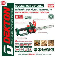 Thân Máy Cưa Xích 8inch DEKTON M21-CS12BLC, Công nghệ Brushless Dùng chung pin Makita hk máy xây dựng