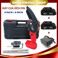 Thân máy cưa xích dùng pin 4inch 6inch , cưa mini cắt cành cây, cắt gỗ mỏng, dùng chung chân pin phổ thông