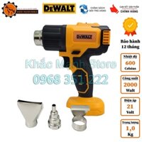 Thân máy khò nhiệt cầm tay DEWALT dùng pin phổ thông MAKITA - Công suất 2000W - Khò màng co, thổi hơi nóng