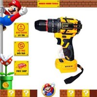 Thân máy khoan pin Ompass 3 chức năng, chân phổ thông M21, Không chổi than, Đầu kẹp thép 10 mm auto lock, màu vàng