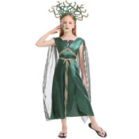 Thần thoại Hy Lạp Trang phục trẻ em Váy dài lục lam Medusa Tóc rắn Banshee Trang phục biểu diễn Bộ 2 món
