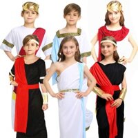 Thần Thoại Hy Lạp Trẻ Em Linh Mục Nữ Hoàng Hy Lạp Váy Dài Cho Trẻ Em Người Lớn Nữ Thần La Mã Trang Phục Nam Nữ Bé Gái Bé Trai Lễ Hội Halloween Quần Áo
