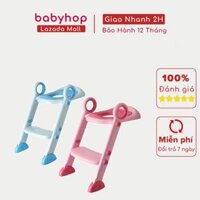 Thang bô vệ sinh Babyhop nắp bồn cầu cho bé trai và gái  bệ ngồi toilet cho trẻ sơ sinh có khung đệm lớn có nắp thu nhỏ bồn cầu - Thang bô Babyhop