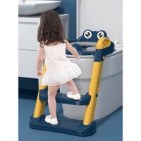 Thang bô vệ sinh có nắp thu nhỏ bồn cầu gấp gọn tiện lợi dùng cho bé trai và bé gái có sẵn tay vịn đi kèm