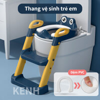 Thang bô vệ sinh có nắp thu nhỏ bồn cầu gấp gọn tiện lợi dùng cho bé trai và bé gái có sẵn tay vịn đi kèm | gaubeauty.vn