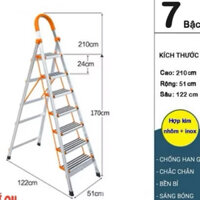 thang chữ A 7 bậc thang nhôm thang chính hãng