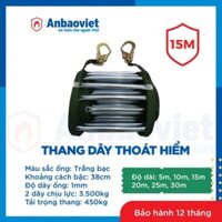 Thang dây thoát hiểm nhà cao tầng độ dài 15m, ống trắng, đã bao gồm cặp móc. Model: TDTH15M