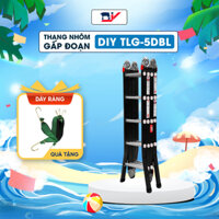 Thang gấp 4 đoạn DIY TLG-5DB màu đen chiều cao sử dụng chữ A 2.75m, chữ I 5.6m