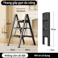 Thang gấp gọn đa năng thông minh cho gia đình thang gấp 3 4 5 Bậc chịu tải 300kg chất liệu thép carbon dày dặn