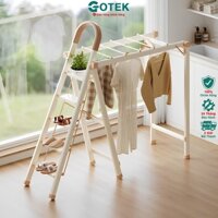 Thang Gấp Gọn Thông Minh Kèm Giàn Phơi GOTEK TX-200 Khung Hợp Nhôm Chắc Chắn Đa Năng Tiện Lợi