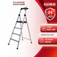 Thang ghế chữ A tiện lợi 4 bậc Sumo ADS-604 - Có thể gấp gọn - Công nghệ Nhật Bản -Bảo hành điện tử