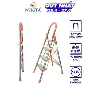 Thang ghế inox 4 bậc Nikita NKT-IN04 0.9m