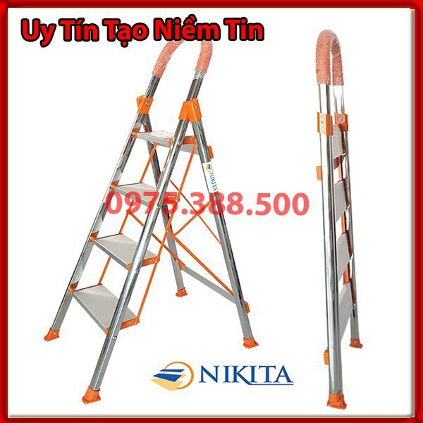 Thang ghế inox 4 bậc Nikita NKT-IN04 0.9m
