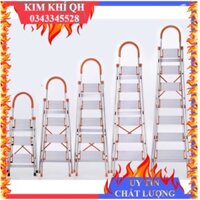 Thang ghế inox cao cấp  6, 7 bậc.  Bậc nhôm (cao 24cm/bậc rộng 13-18 cm) Thang chữ A inox gia đình gấp gọn tiện lợi