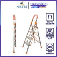 Thang ghế tay vịn gia đình xếp gọn, bậc thang to kèm tay vịn đảm bảo an toàn -Hàng chính hãng NIKITA - IN04