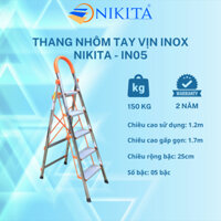 Thang ghế tay vịn, thang ghế khung inox, thang nhôm tay vịn NIKITA - IN05 (cao 1.2m) - NIKITA OUTLET