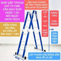 Thang Inox gấp 4 đoạn chữ A 1m7 điện lạnh công trình