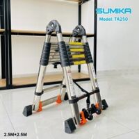 Thang Inox rút đôi SUMIKA TA250, chiều cao 2.5m+2.5m