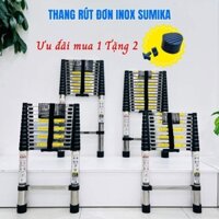 Thang inox rút đơn 3m2 3m8 4m4 5m1 - Bao ship gấp TPHCM 1-2H