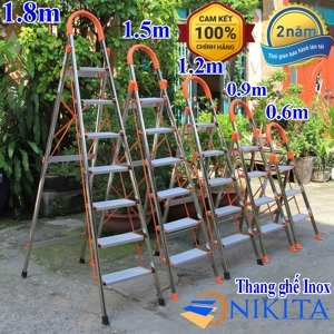 Thang Inox tay vịn 6 bậc Nikita NKT-IN06