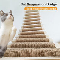 Thang leo cho thú cưng, cầu thang cho mèo, thang gỗ chắc chắn, đồ chơi mèo DIY