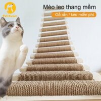 Thang leo cho thú cưng, cầu thang bậc mèo, thang gỗ nguyên khối, đồ chơi mèo DIY,Đồ chơi thú cưng bằng gỗ nguyên khối tương tác