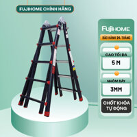 Thang nhôm 5m nhập khẩu FUJIHOME ML45B 4 đoạn xếp nhiều kiểu dáng - Bảo hành điện tử 24 tháng