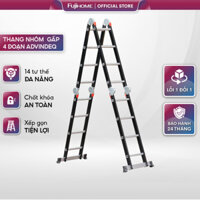 Thang nhôm gấp 4 đoạn 3.5M - 4.7M nhập khẩu ADVINDEQ, thang nhôm chữ xếp gọn 4 khúc đa năng gia đình