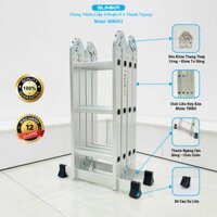Thang nhôm gấp 4 đoạn Sumika SKM203, chữ A 1.7m, chữ I 3.4m
