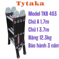 Thang nhôm gấp 4 đoan tytaka sơn tĩnh điện chữ A 1.7m thẳng 3,7m siêu đa năng mẫu mới 2023.