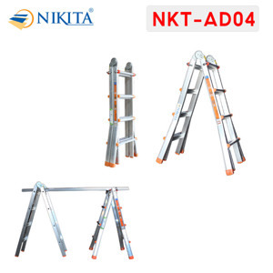 Thang nhôm gấp chữ A đa năng Nikita AD-04BL